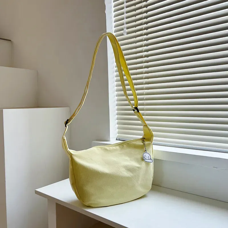 Canvass Shoulder Bags for Women Solid Minimalist Multifunction Handbags Large Capacity Crossbody Bags for Teens Purses