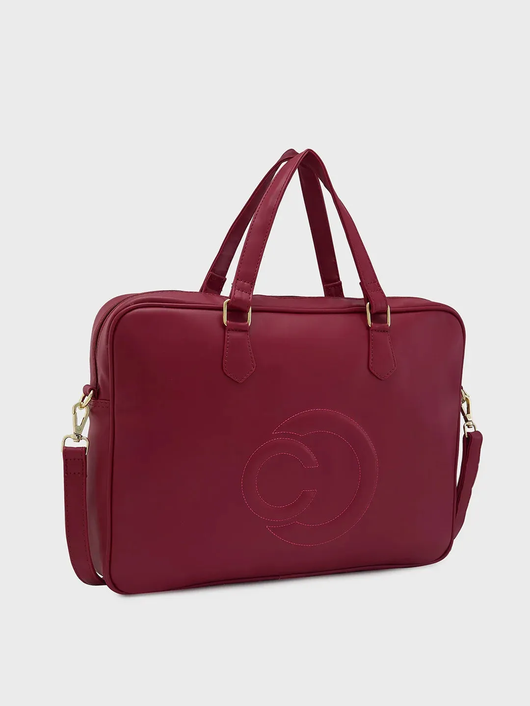 Caprese Dora Large Burgundy Laptop Bag
