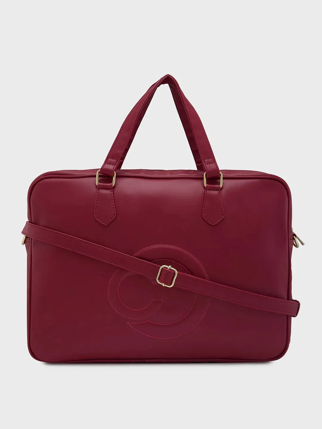 Caprese Dora Large Burgundy Laptop Bag