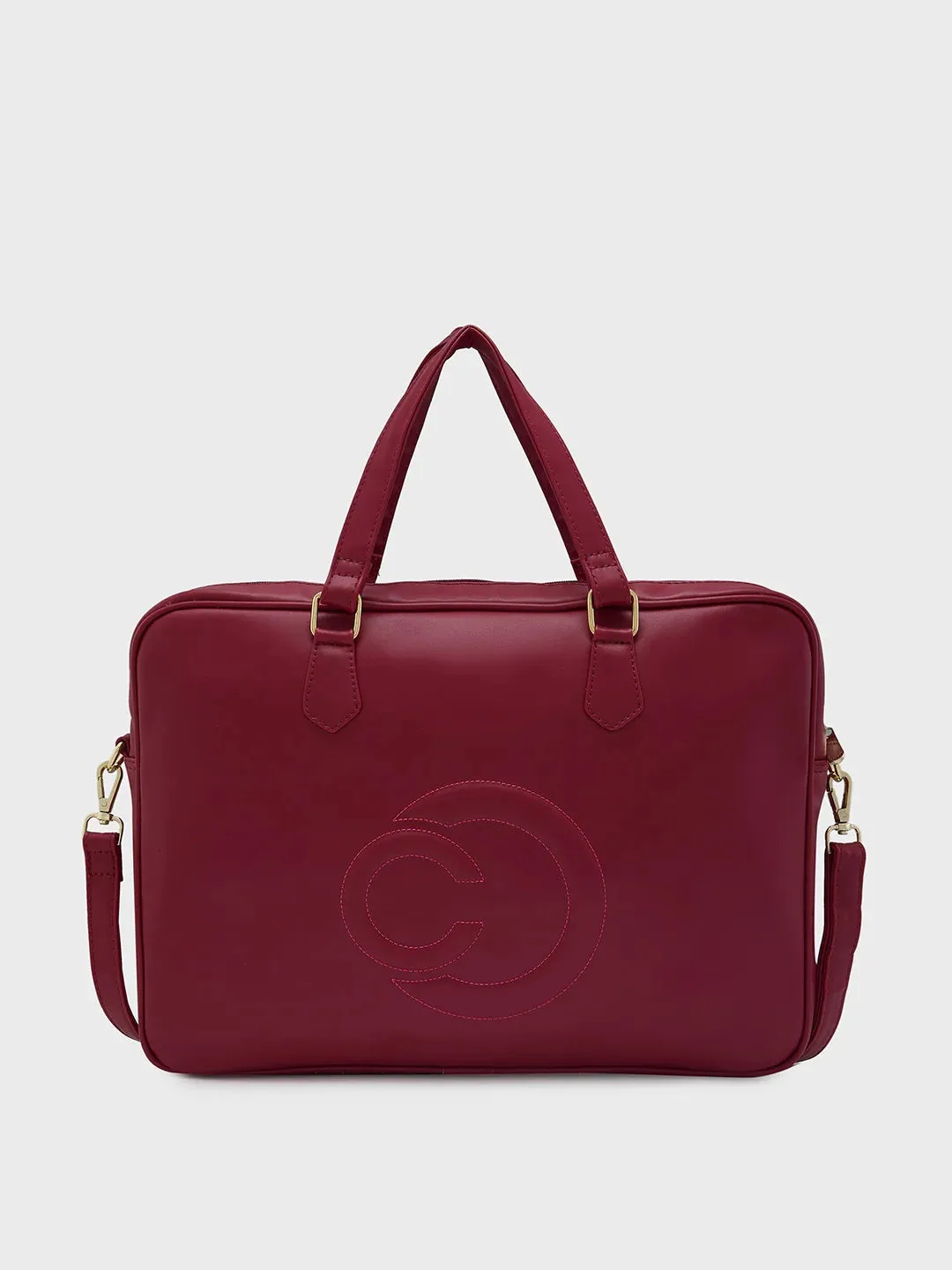 Caprese Dora Large Burgundy Laptop Bag