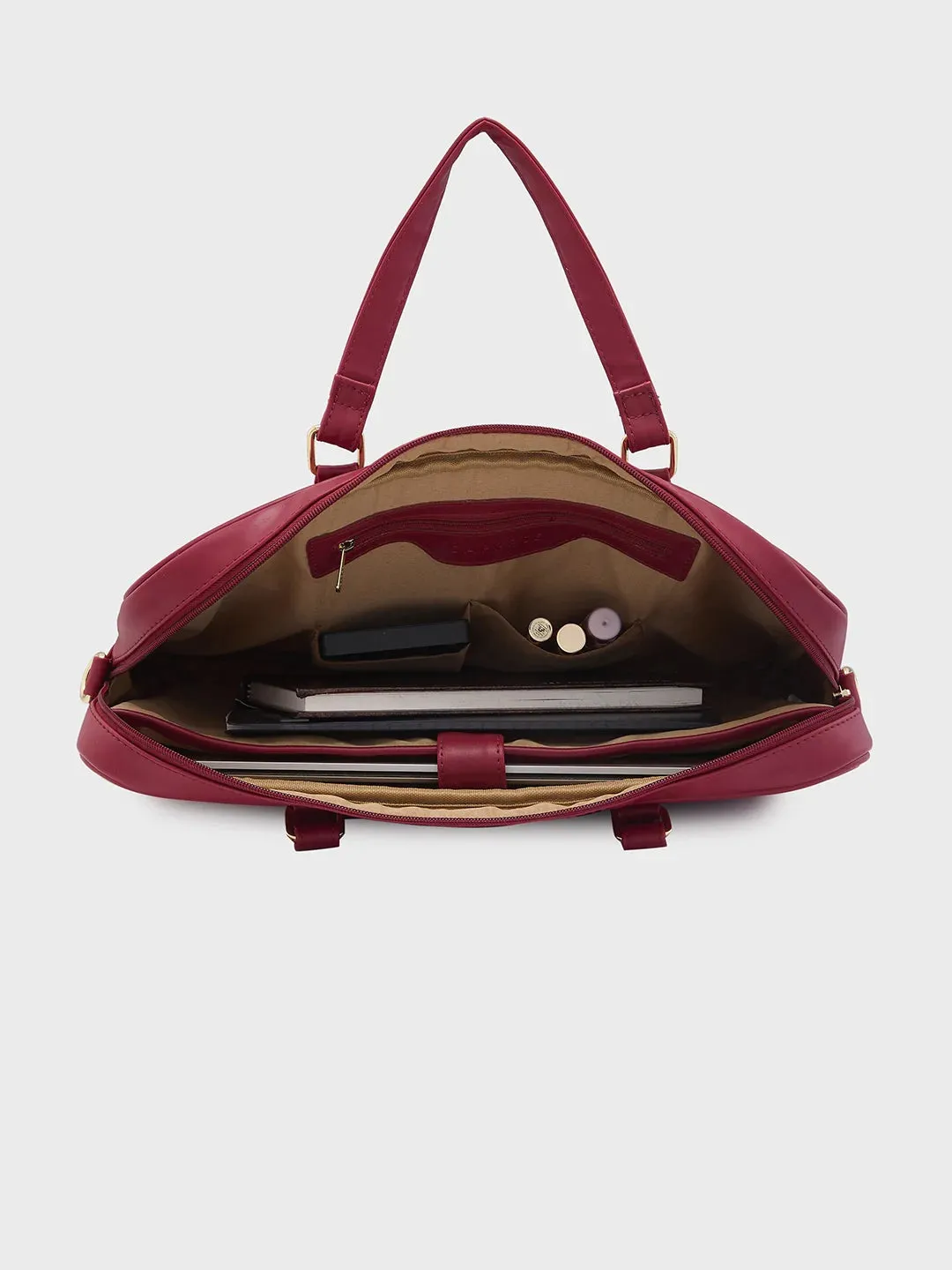 Caprese Dora Large Burgundy Laptop Bag