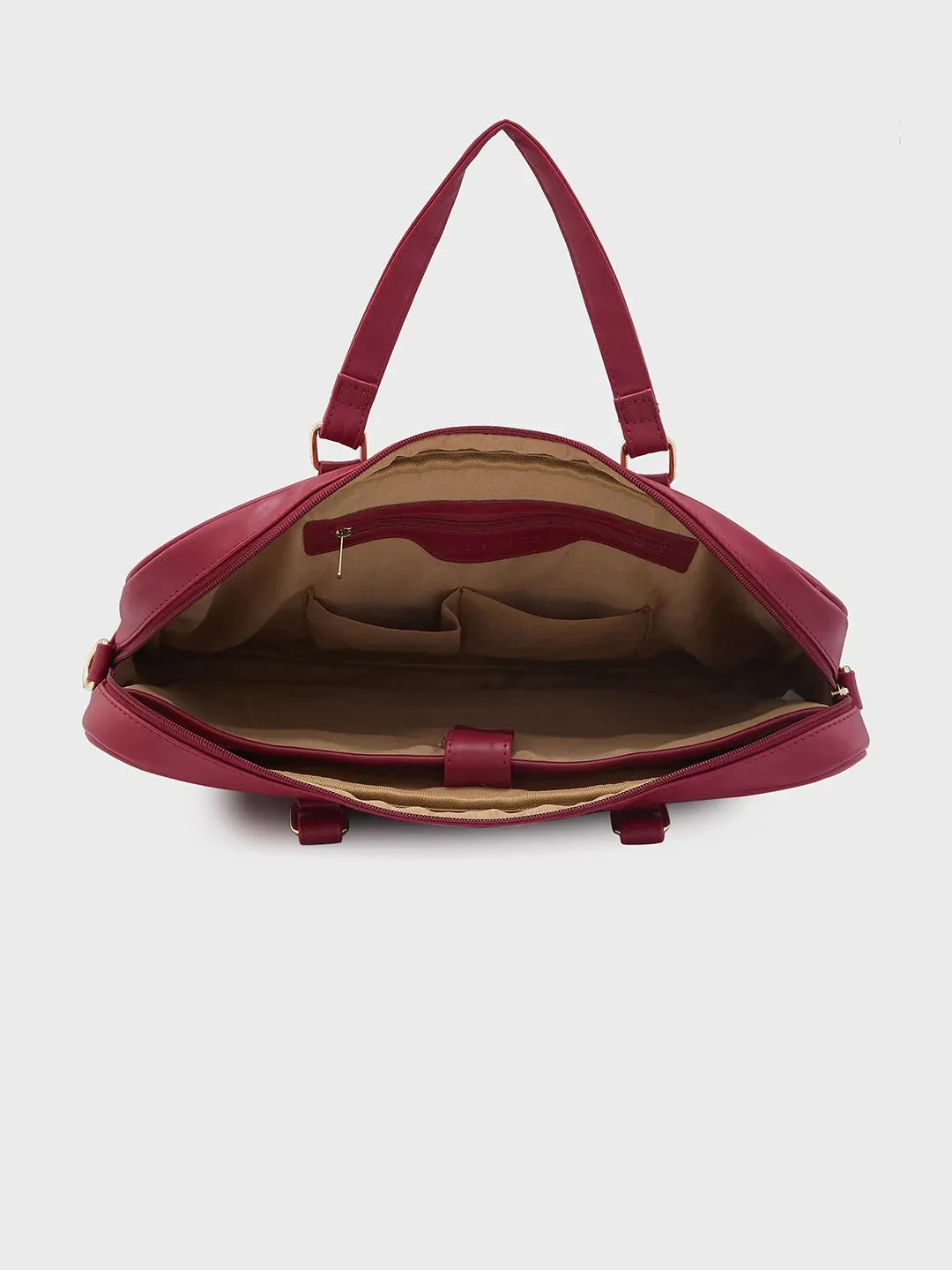 Caprese Dora Large Burgundy Laptop Bag