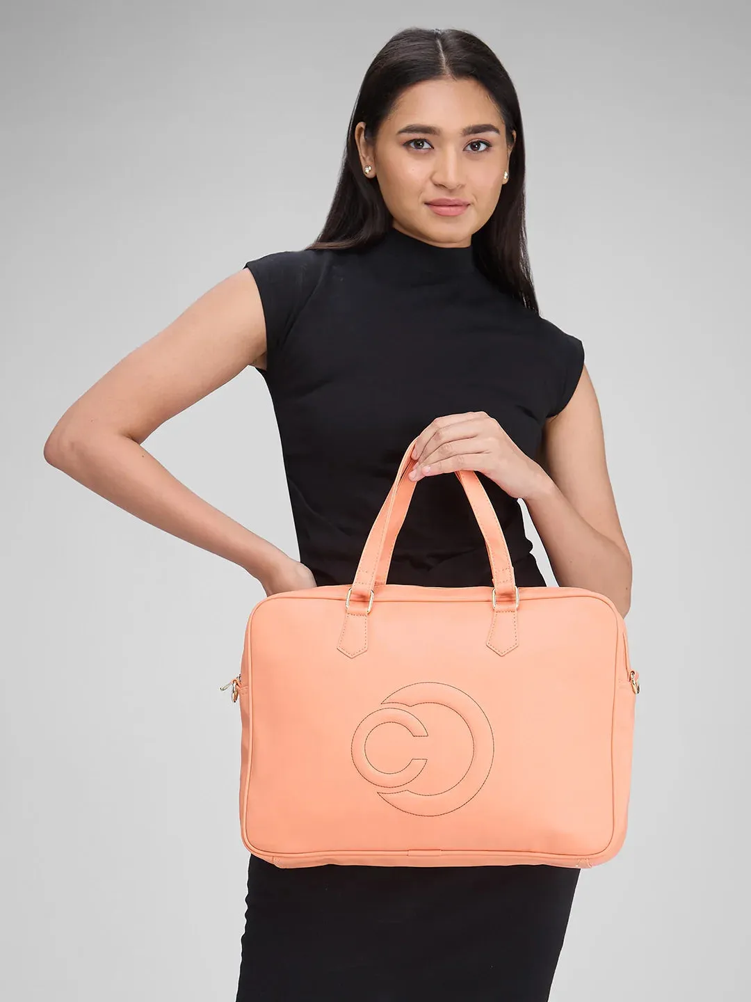 Caprese Dora Large Coral Laptop Bag