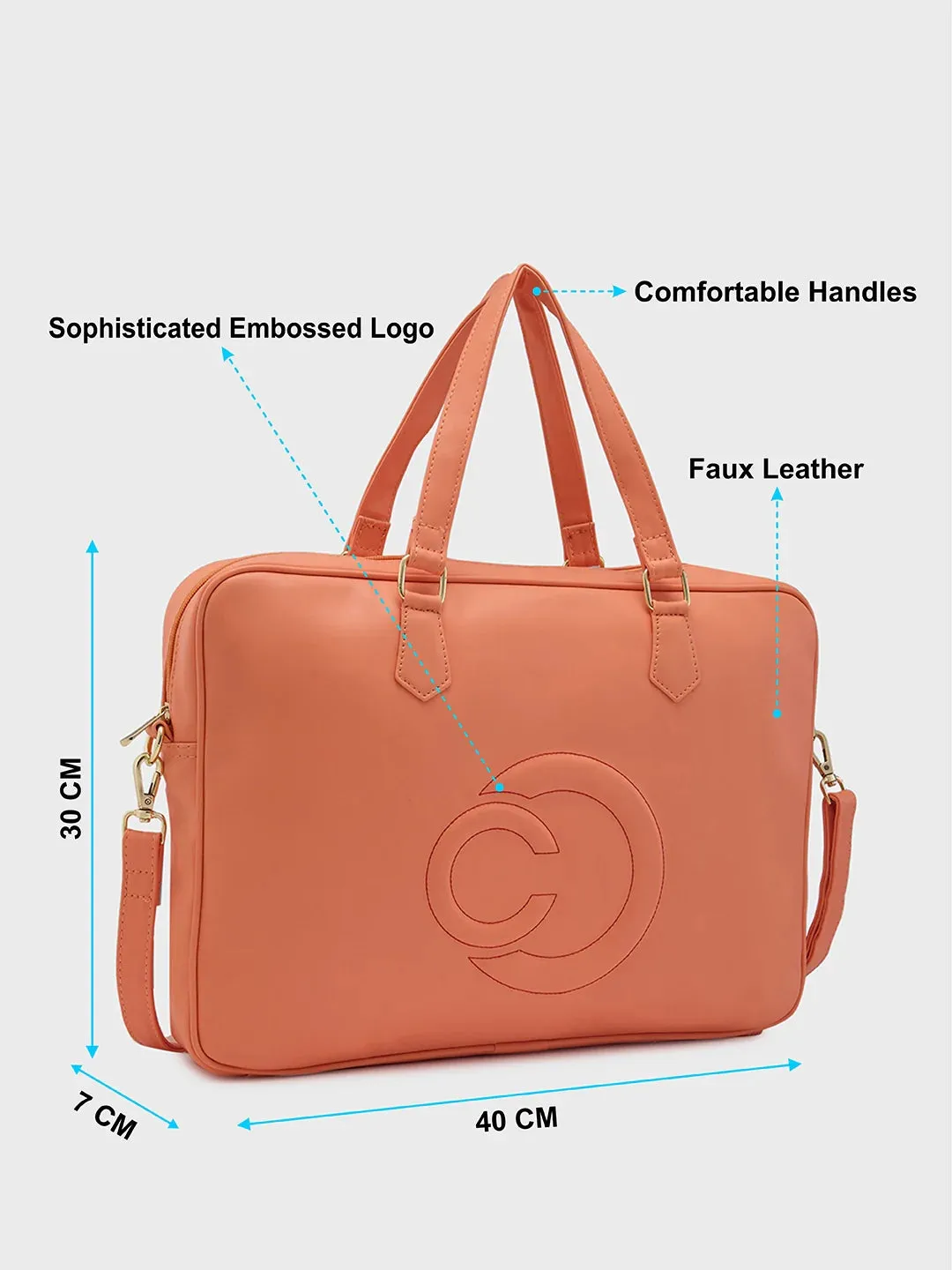Caprese Dora Large Coral Laptop Bag