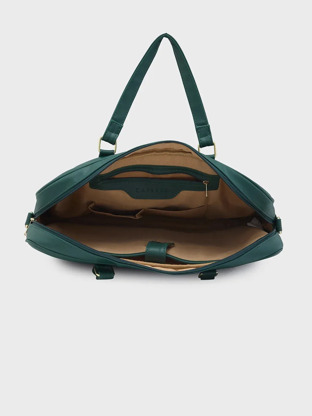 Caprese Dora Large Dark Green Laptop Bag
