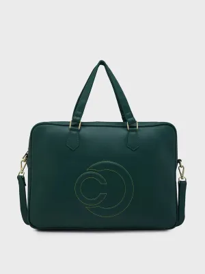 Caprese Dora Large Dark Green Laptop Bag