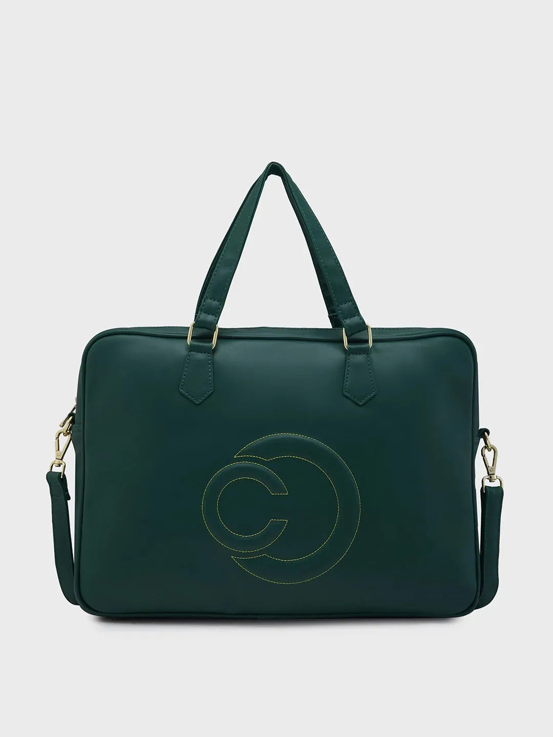 Caprese Dora Large Dark Green Laptop Bag