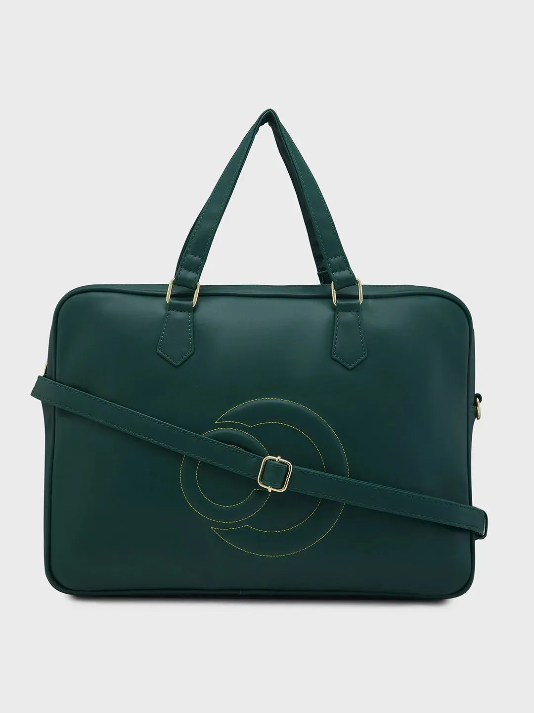 Caprese Dora Large Dark Green Laptop Bag