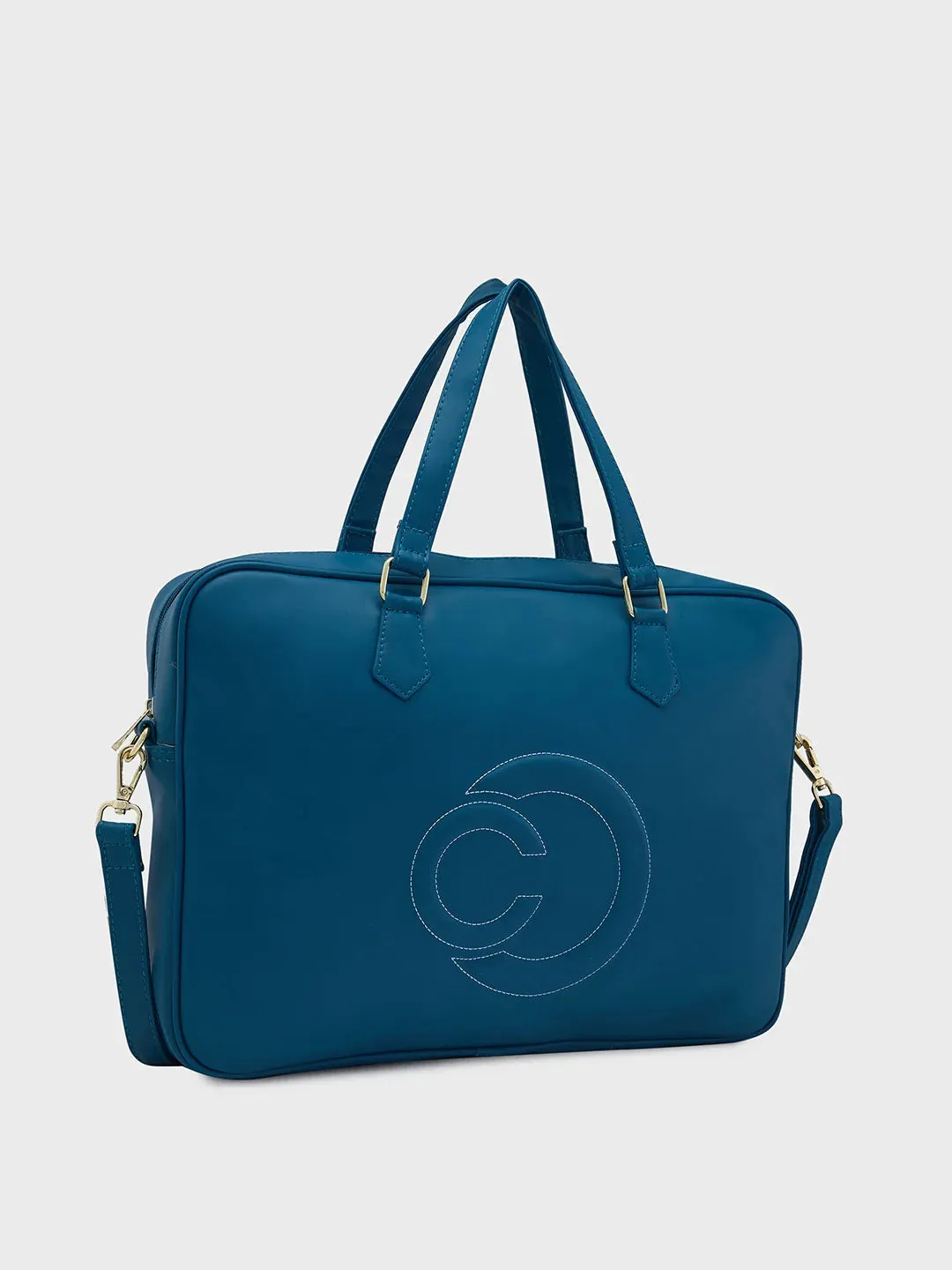 Caprese Dora Large Teal Laptop Bag