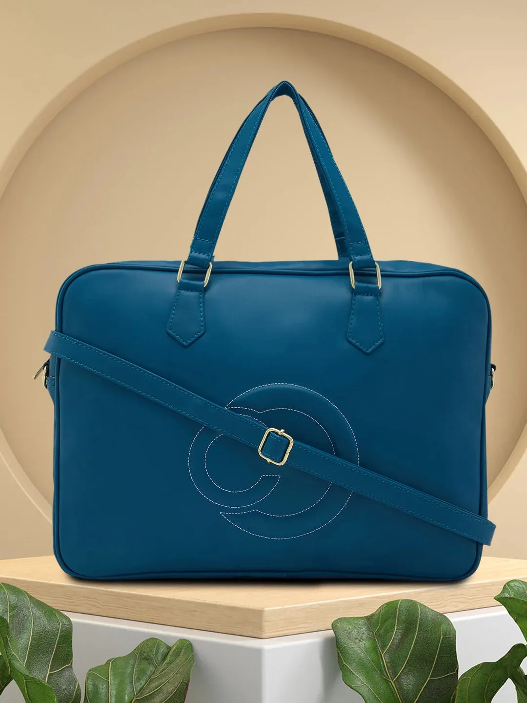 Caprese Dora Large Teal Laptop Bag