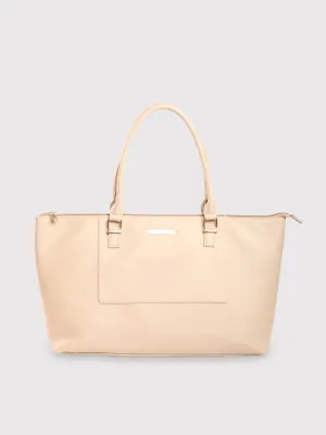 Caprese Fiona Tote Large Beige Office Laptop Bag