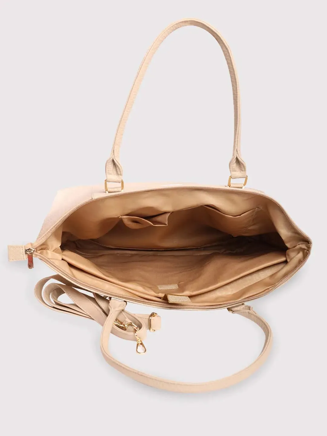 Caprese Fiona Tote Large Beige Office Laptop Bag