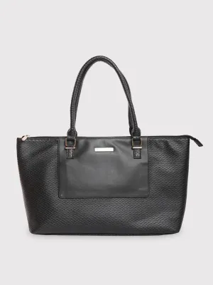 Caprese Fiona Tote Large Black Office Laptop Bag