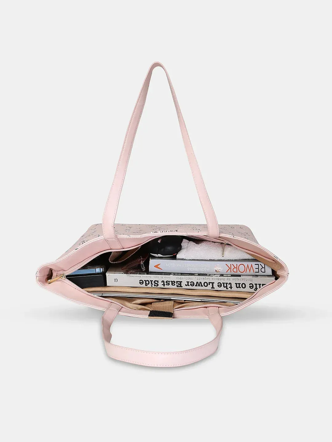 Caprese Merida Tote Printed Large Blush Laptop Bag