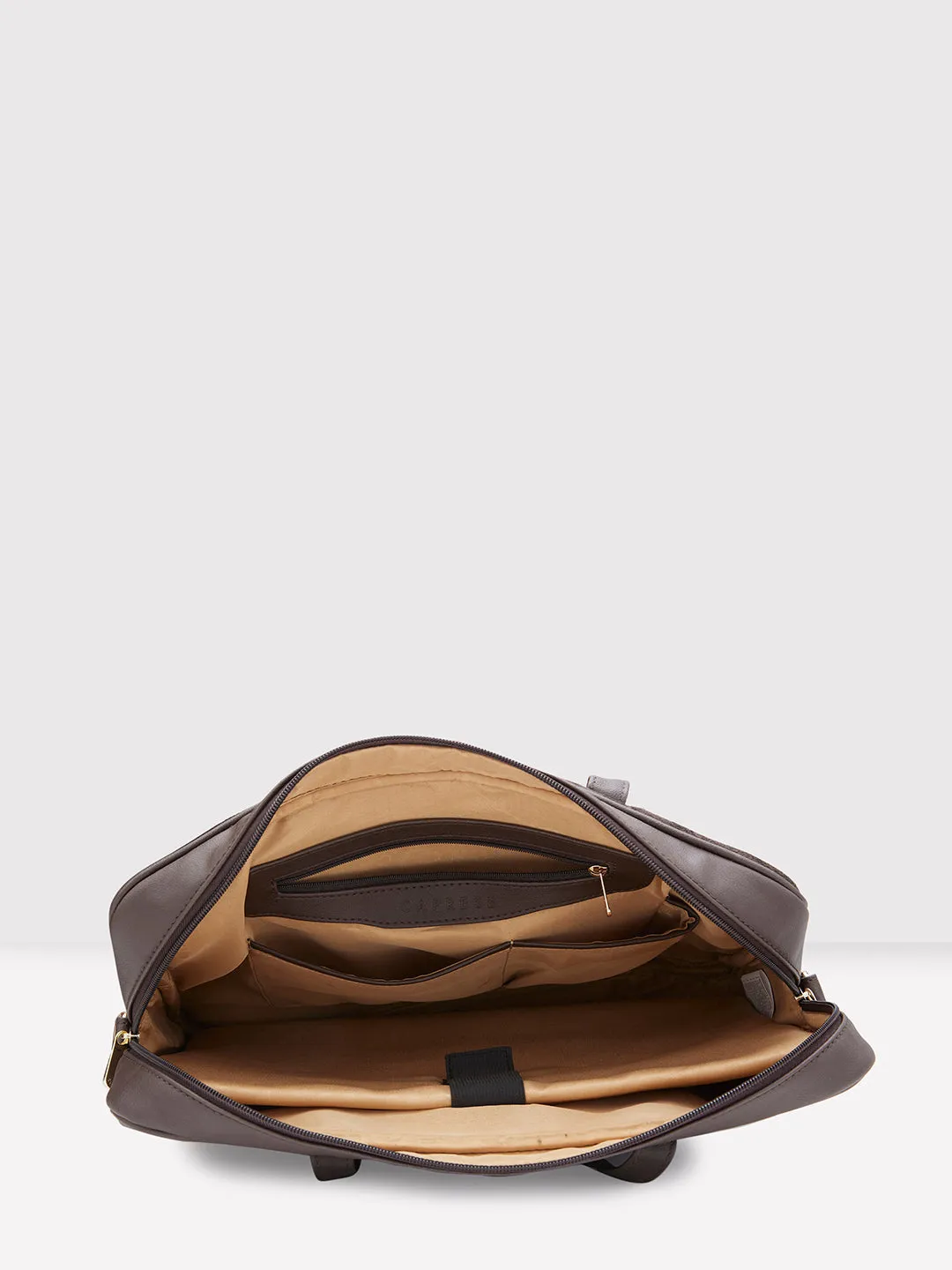 Caprese Tresna Embroidery Brown Laptop Tote