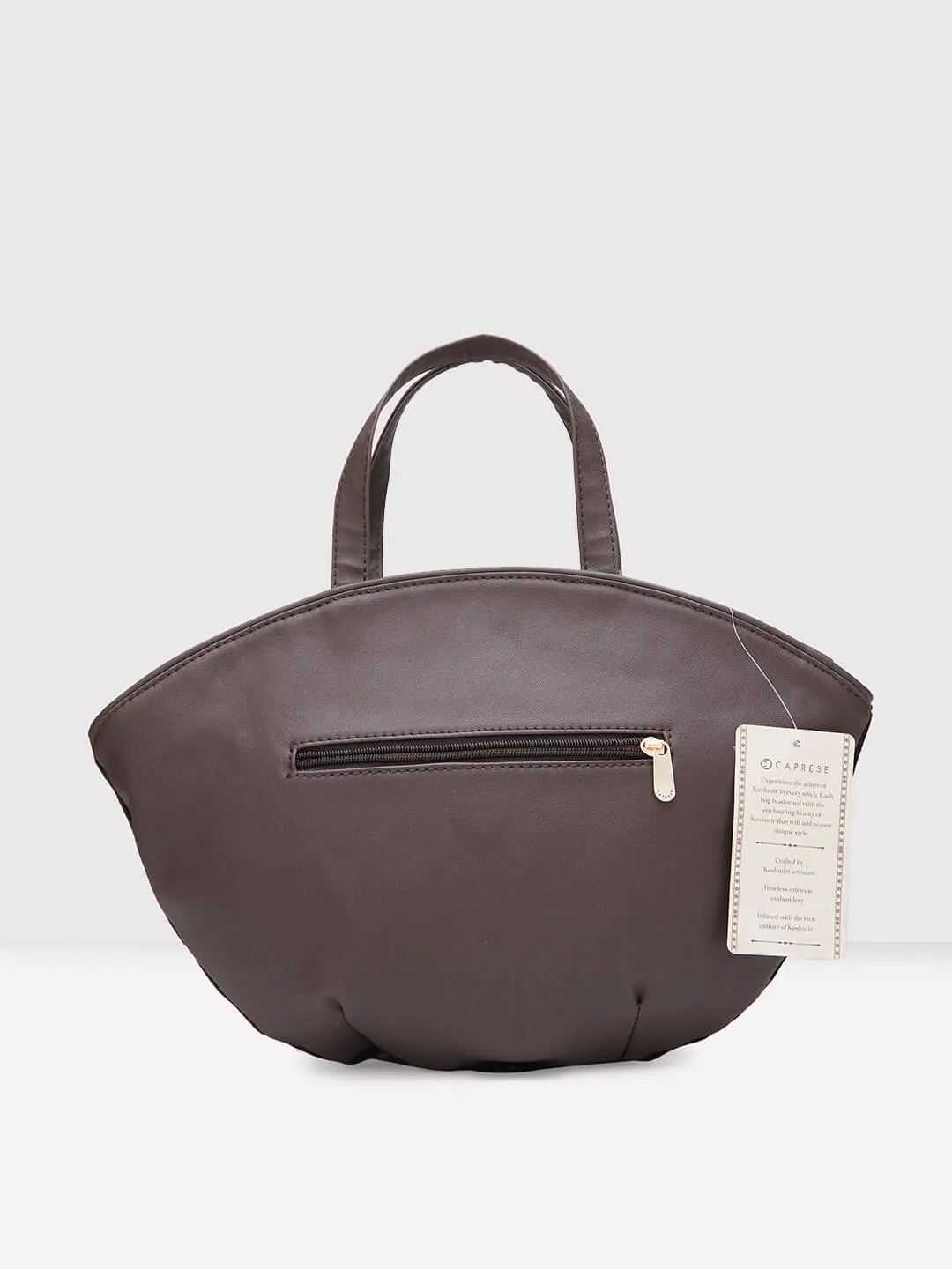 Caprese Tresna Embroidery Brown Tote Handbag