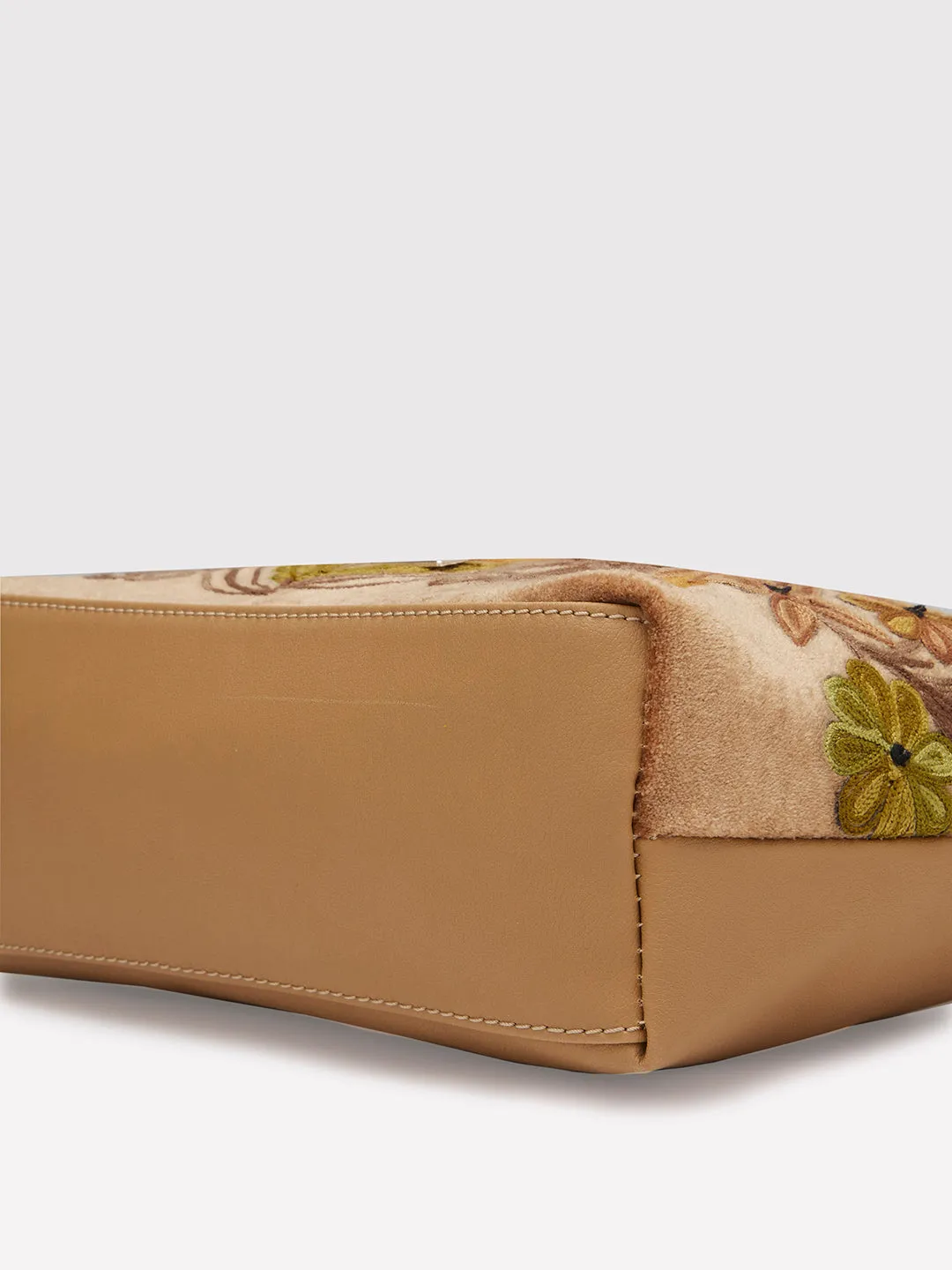 Caprese Tresna Embroidery Fawn Crossbody Bag