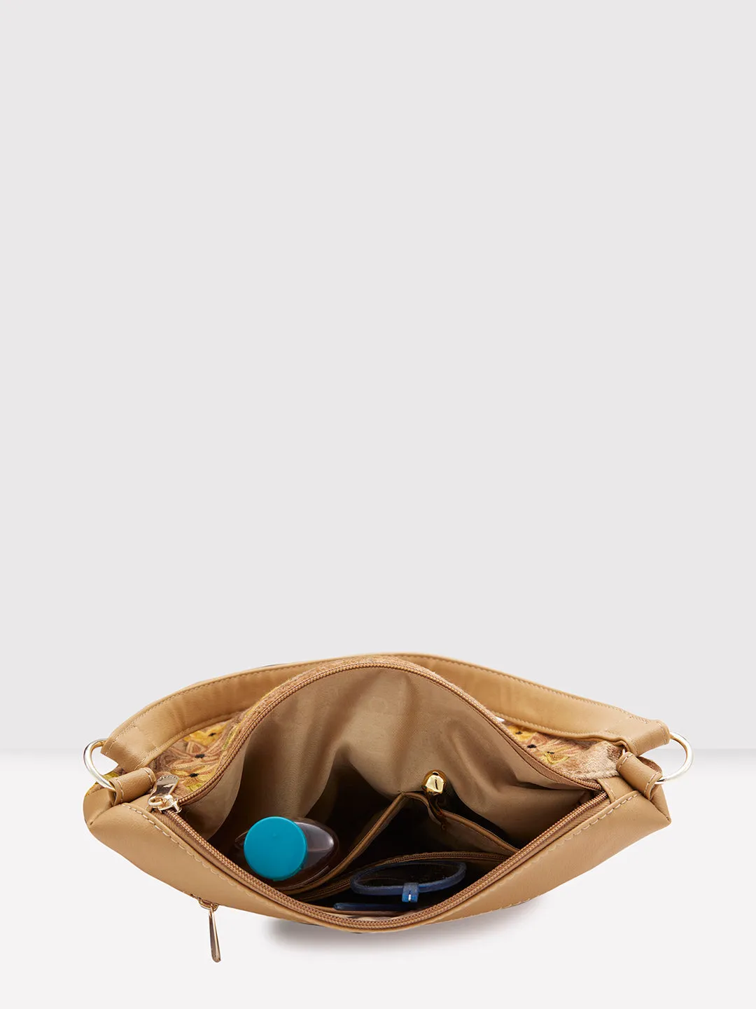 Caprese Tresna Embroidery Fawn Crossbody Bag