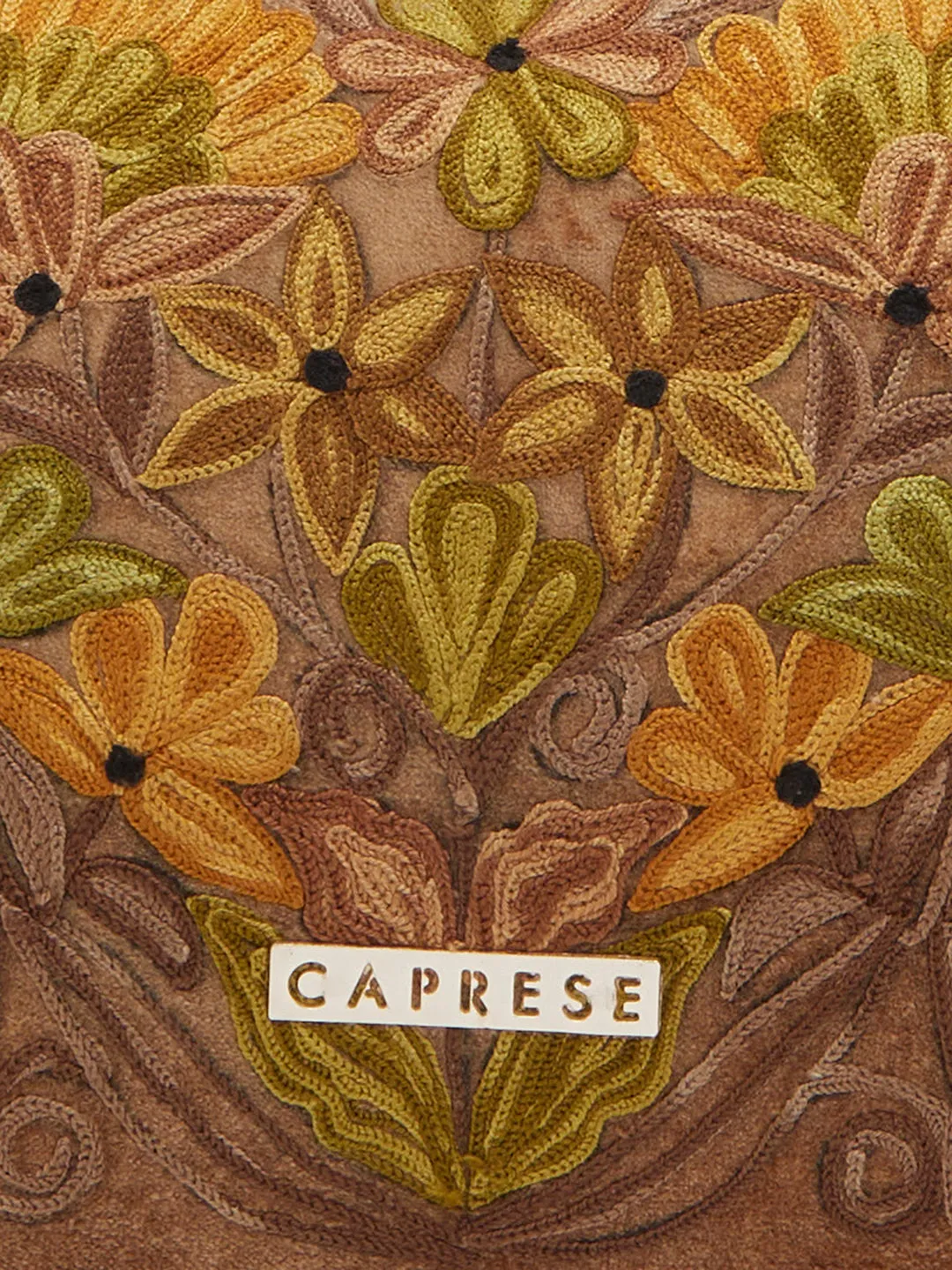 Caprese Tresna Embroidery Fawn Crossbody Bag