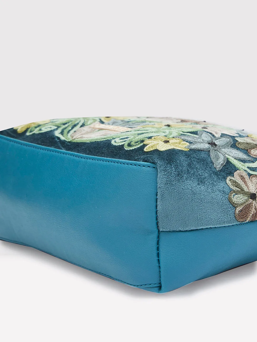 Caprese Tresna Embroidery Green Crossbody Bag