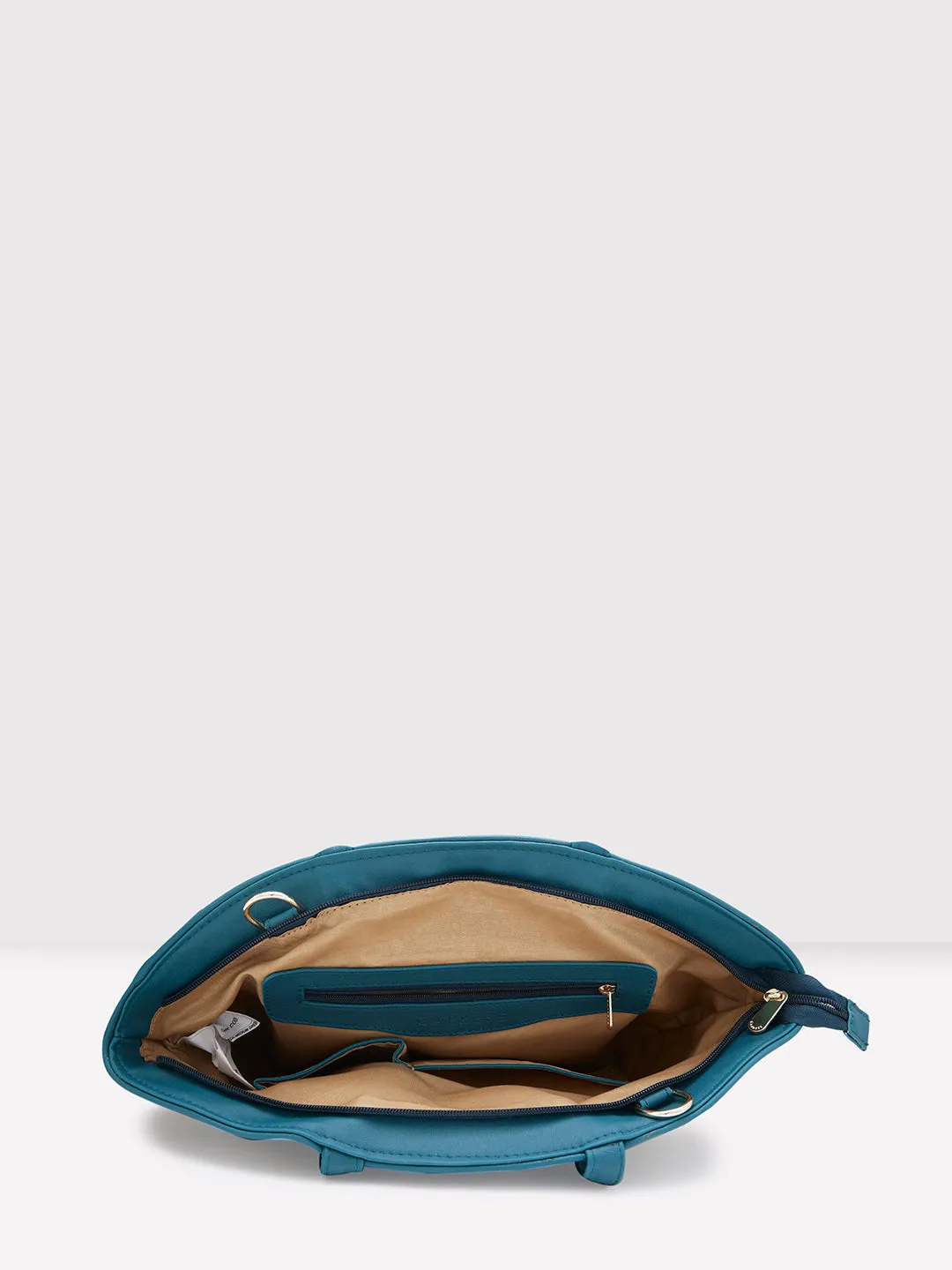 Caprese Tresna Embroidery Green Tote Handbag