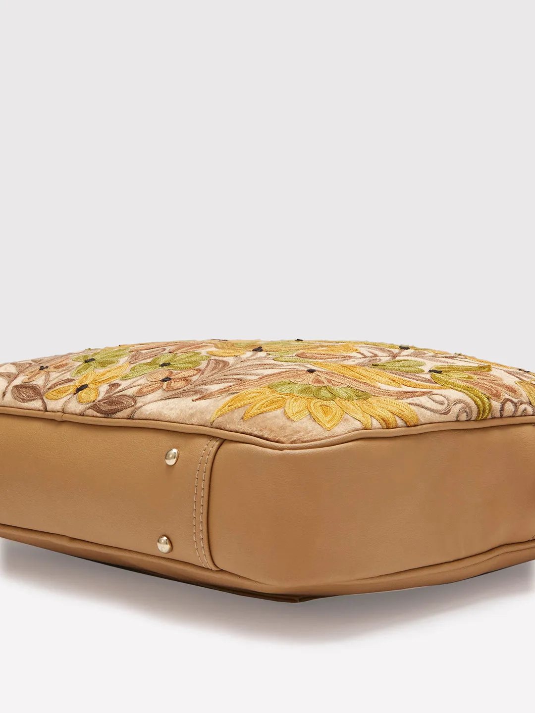 Caprese Tresna Embroidery Large Fawn Laptop Tote
