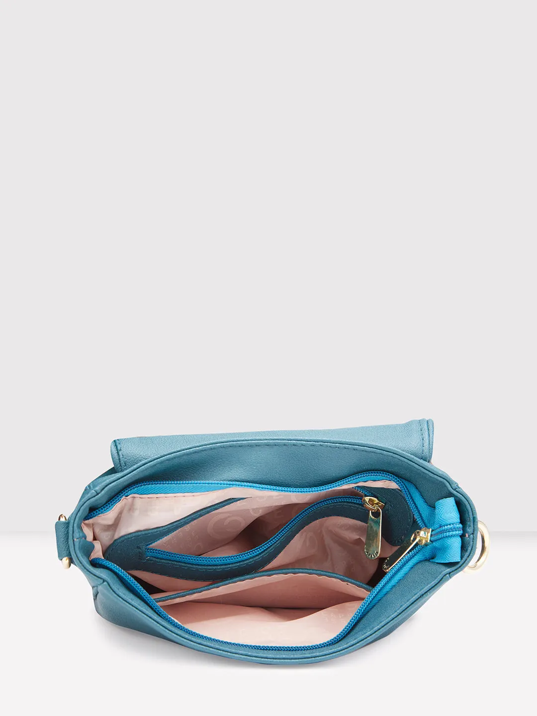 Caprese Tresna Large Embroidery Green Sling Bag