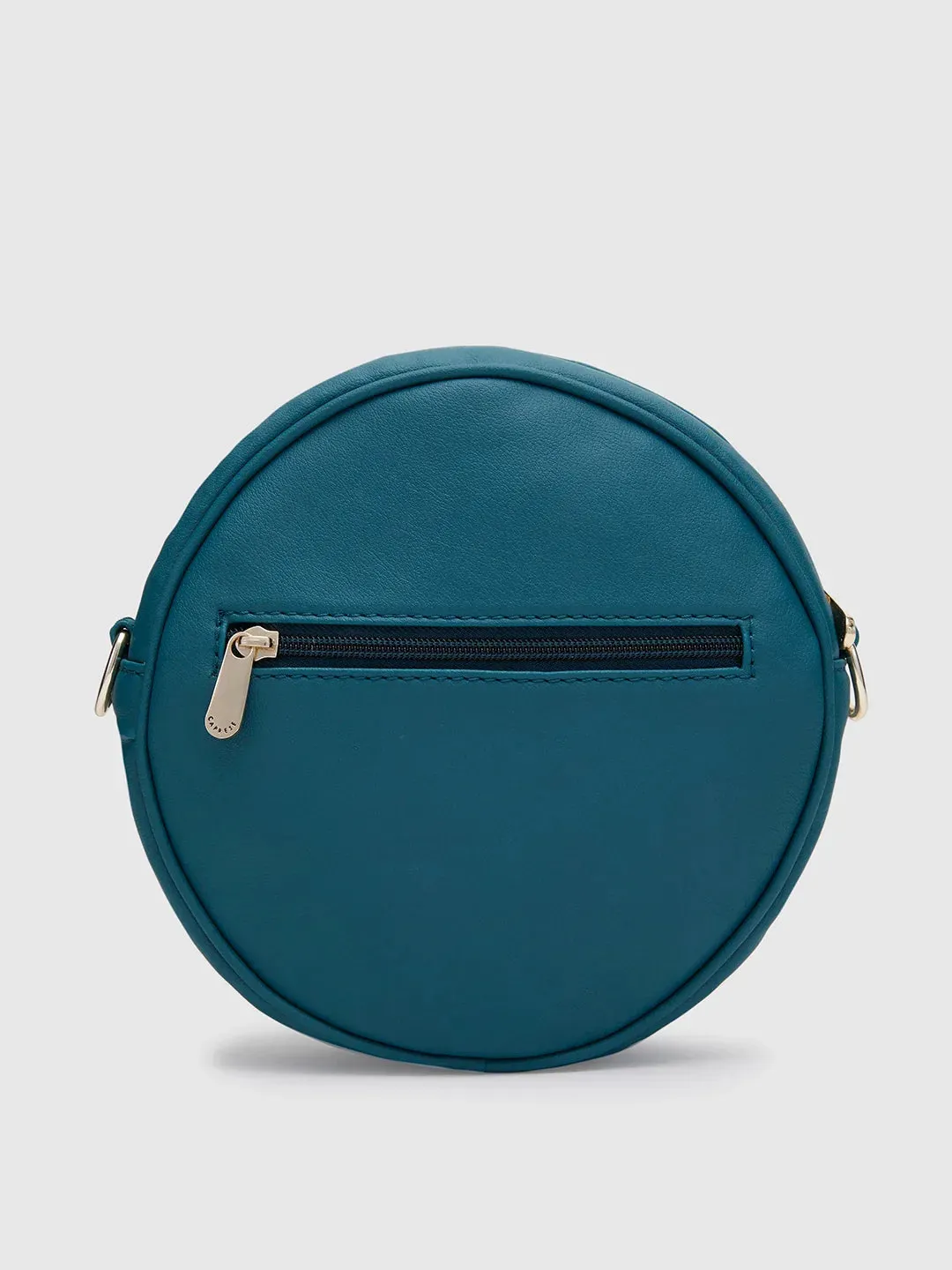 Caprese Tresna Medium Embroidery Green Sling Bag