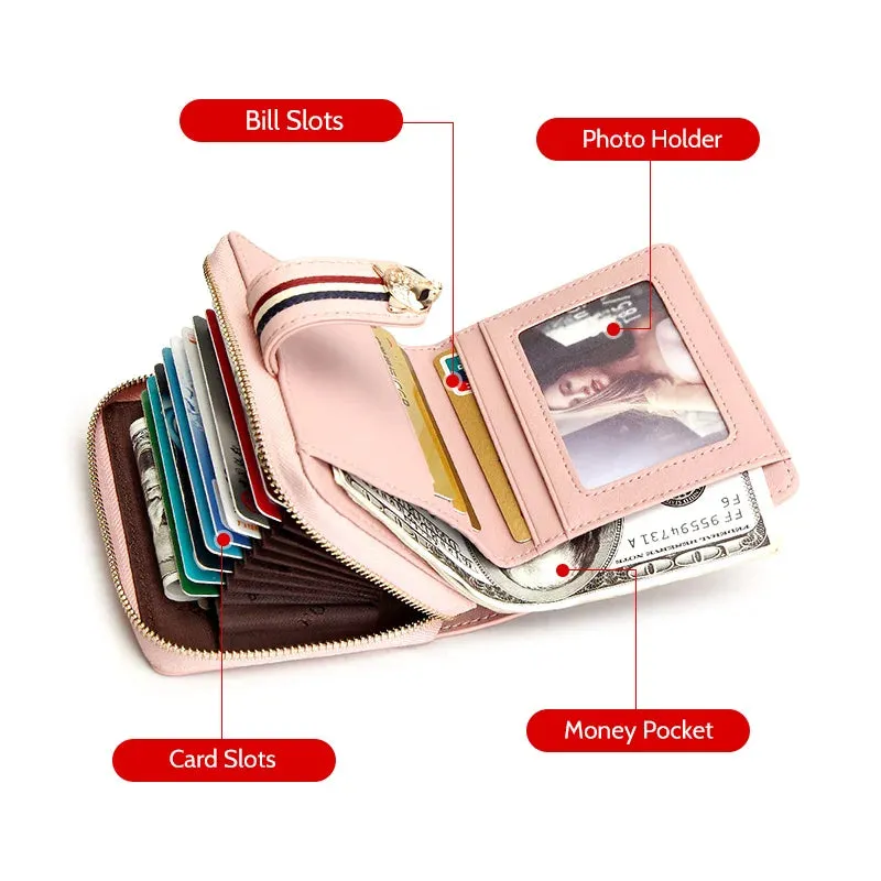 Card Holder Split Leather Wallet