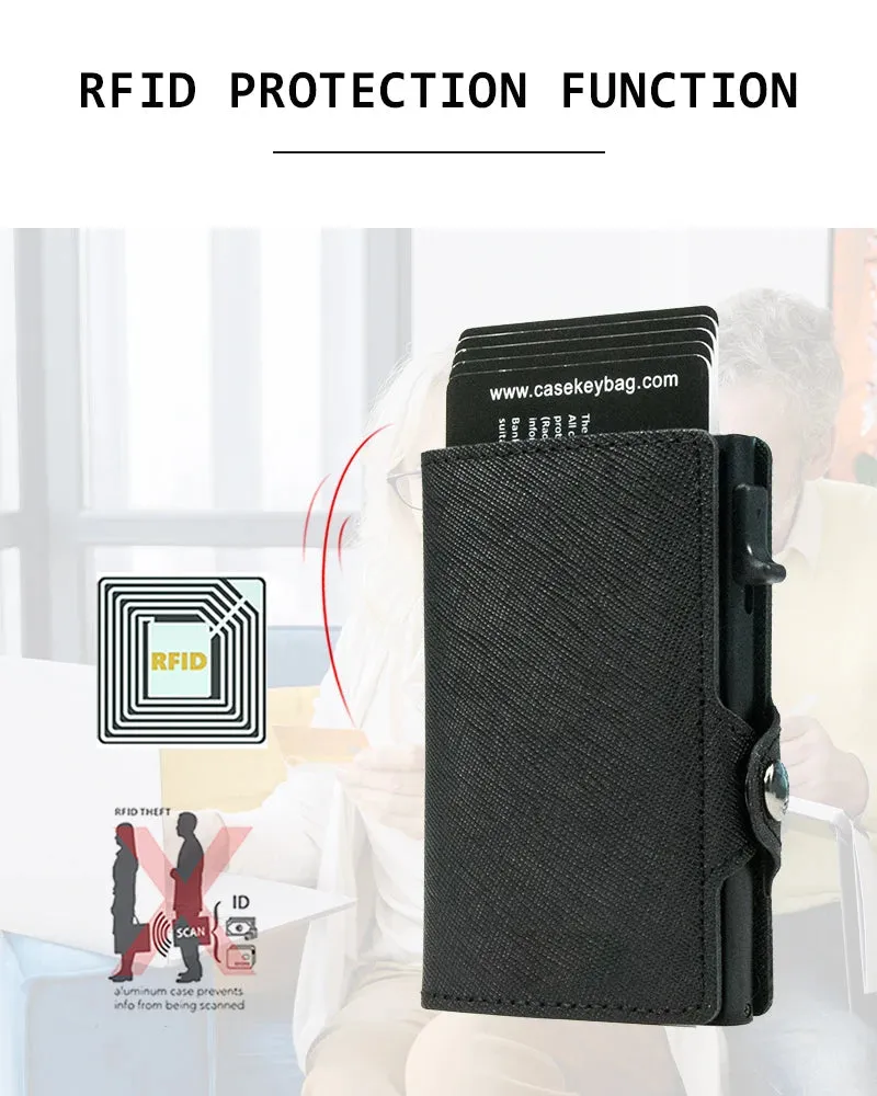 CASEKEY Leather Pop-Up Smart Wallet with RFID Blocking