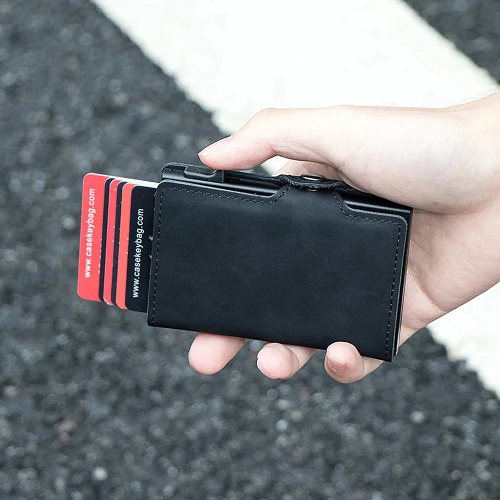 CASEKEY Leather Pop-Up Smart Wallet with RFID Blocking