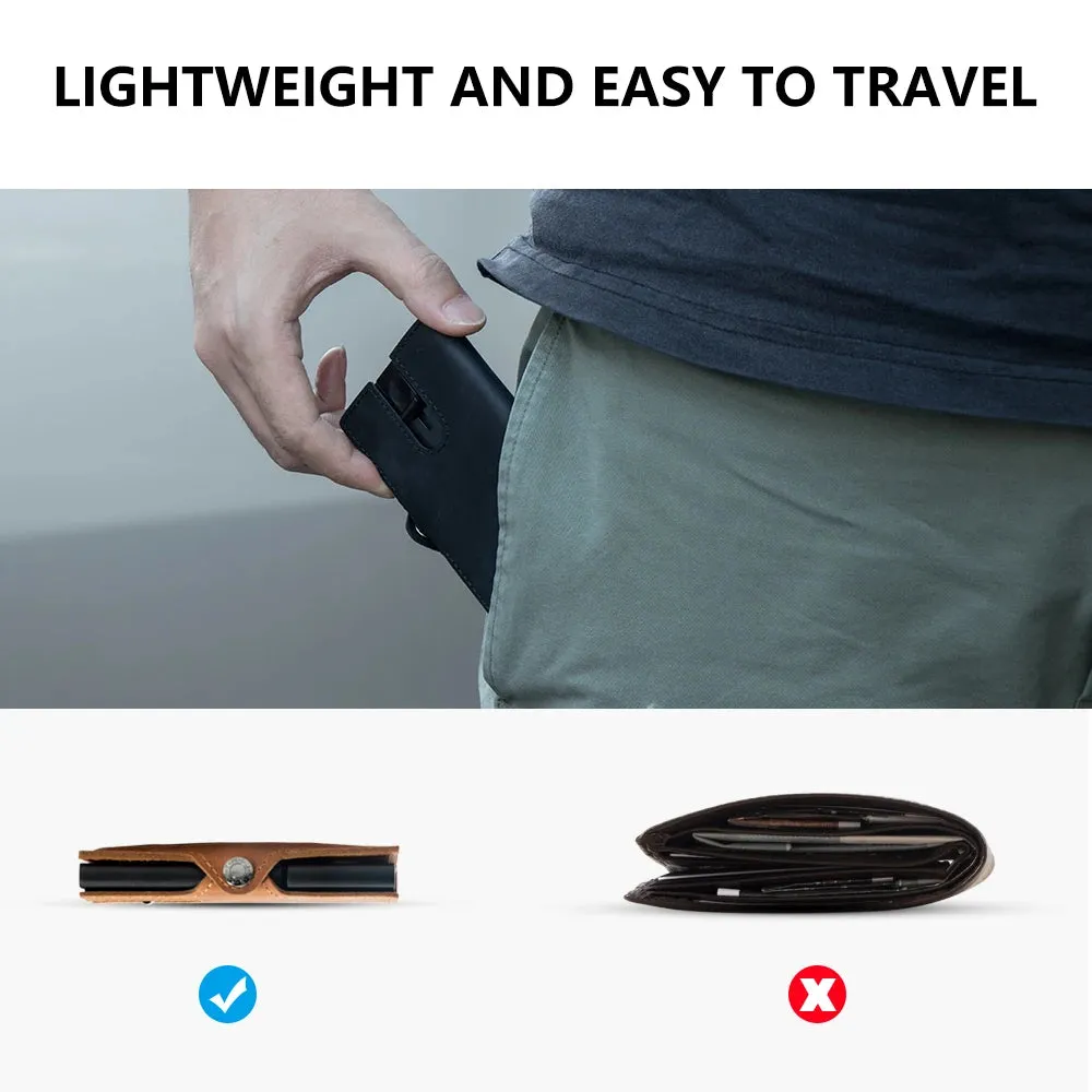 CASEKEY Leather Pop-up Smart Wallet with RFID Blocking