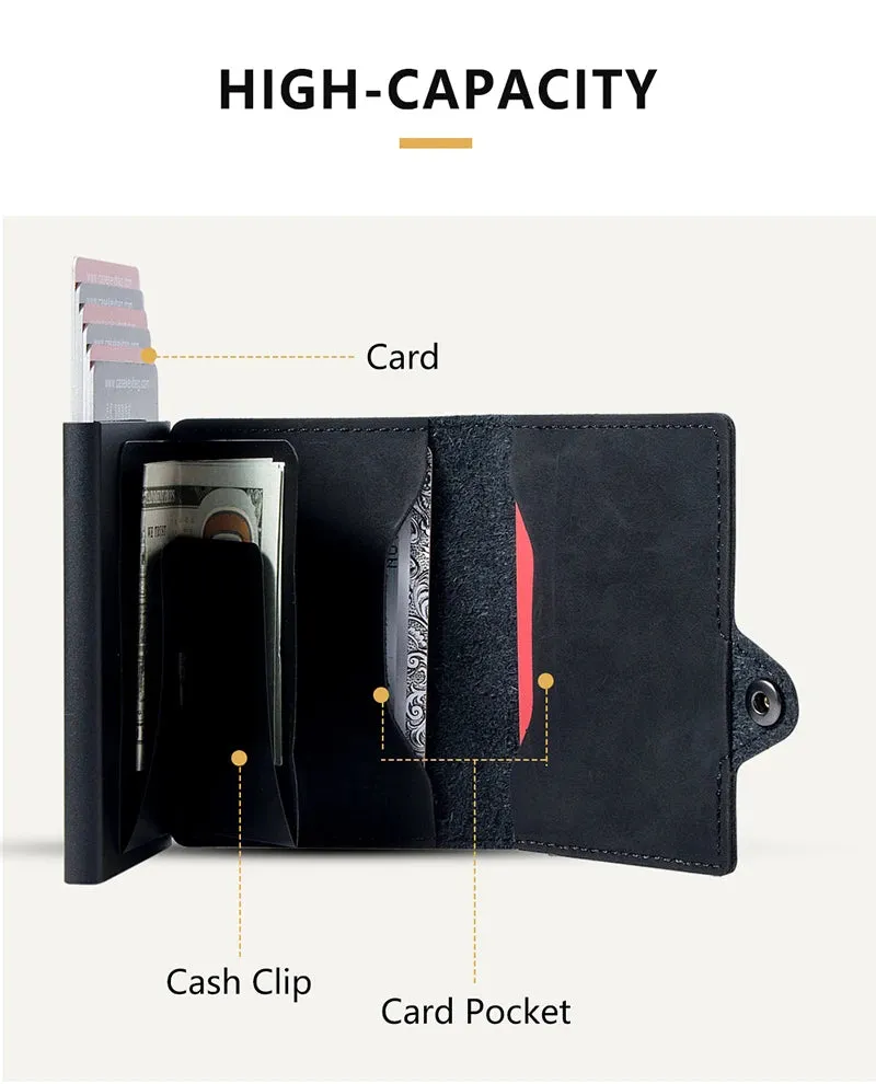 CASEKEY Leather Pop-Up Smart Wallet with RFID Blocking