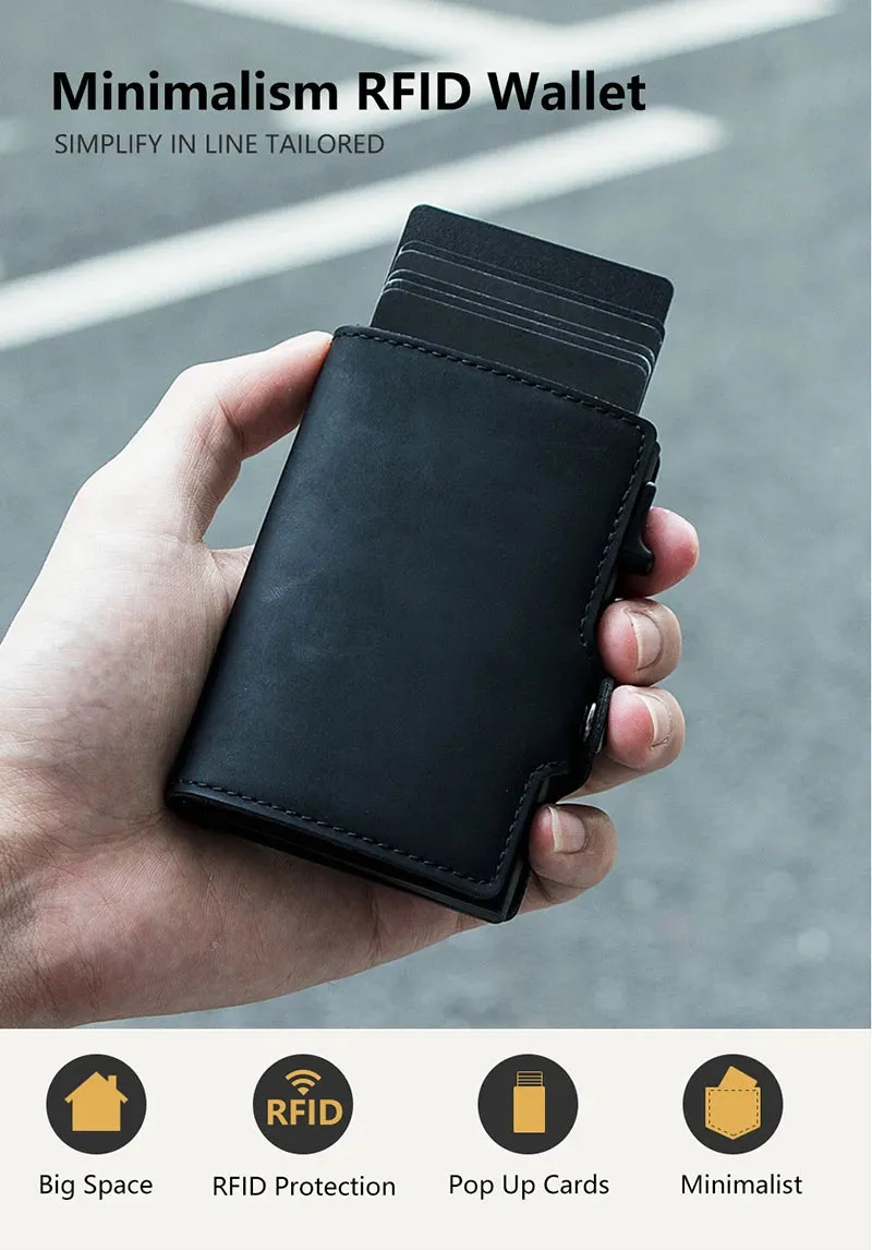 CASEKEY Leather Pop-Up Smart Wallet with RFID Blocking