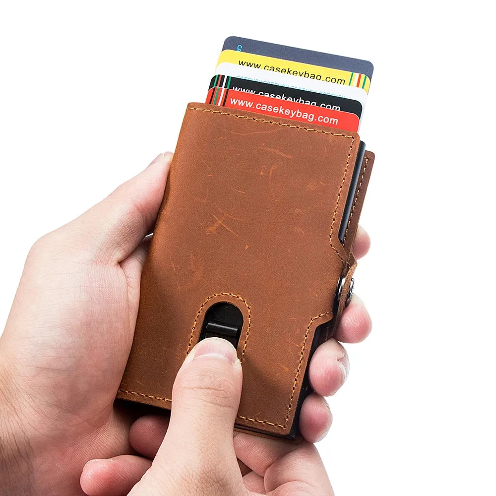 CASEKEY Leather Pop-up Smart Wallet with RFID Blocking