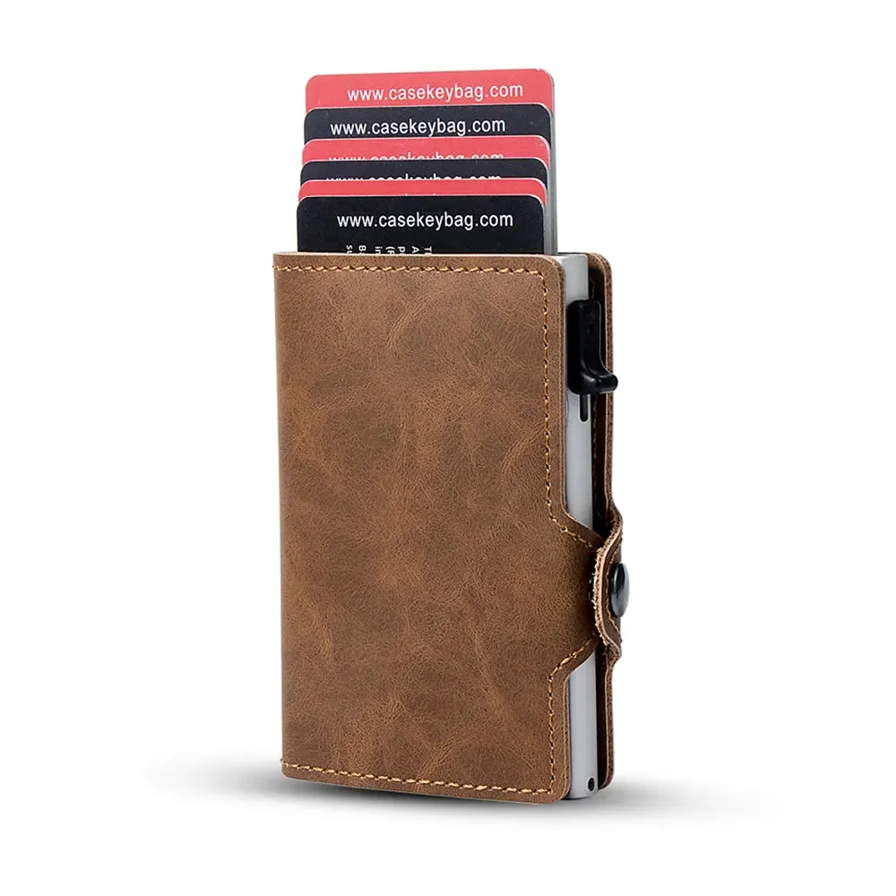 CASEKEY Leather Pop-Up Smart Wallet with RFID Blocking