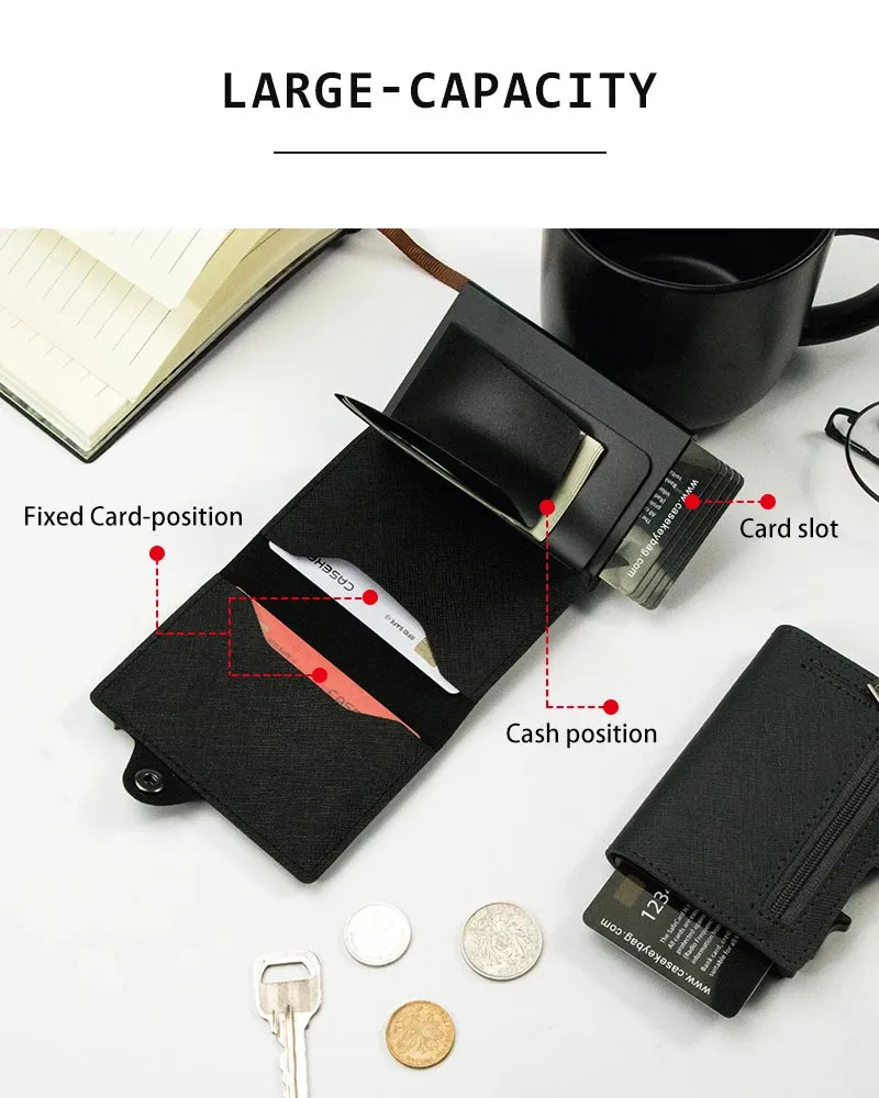 CASEKEY Leather Pop-Up Smart Wallet with RFID Blocking