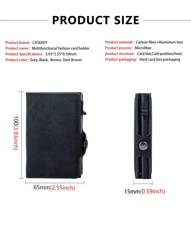 CASEKEY Leather Pop-Up Smart Wallet with RFID Blocking