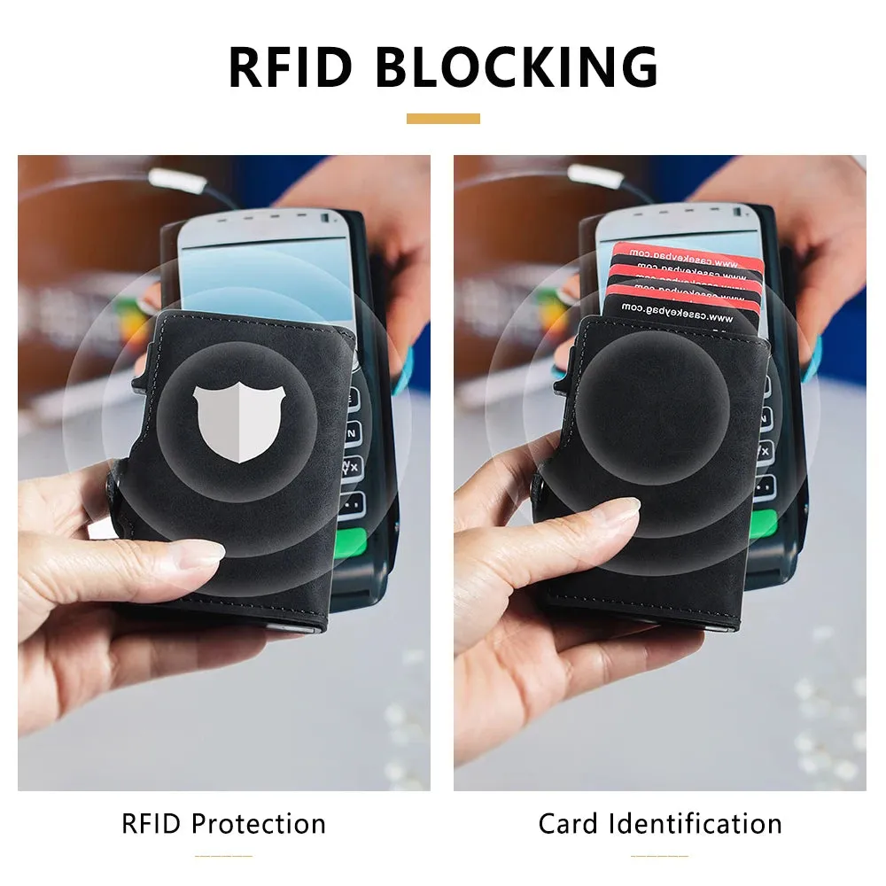 CASEKEY Leather Pop-Up Smart Wallet with RFID Blocking