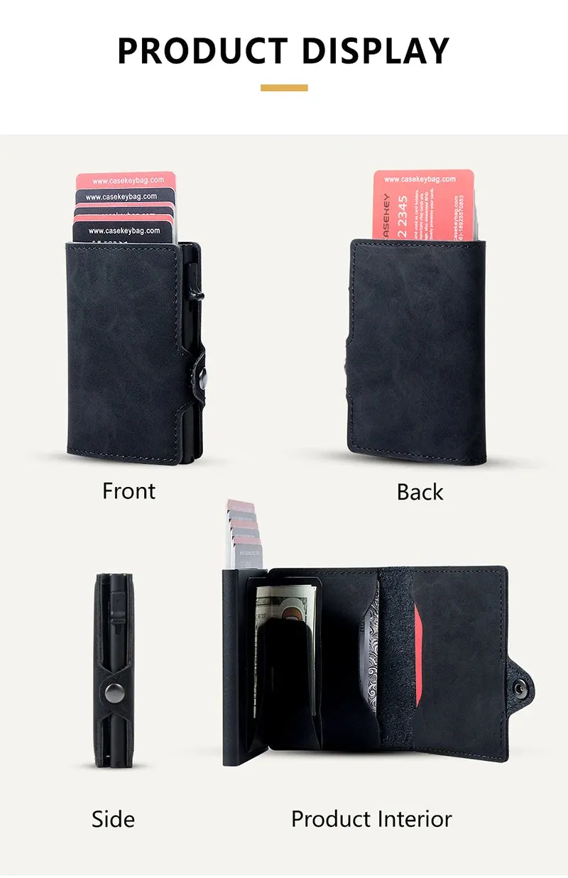 CASEKEY Leather Pop-Up Smart Wallet with RFID Blocking