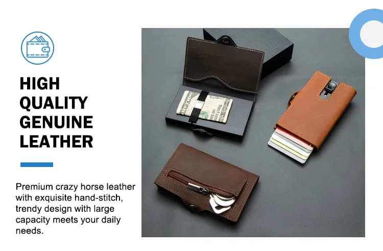 CASEKEY Leather Pop-up Smart Wallet with RFID Blocking
