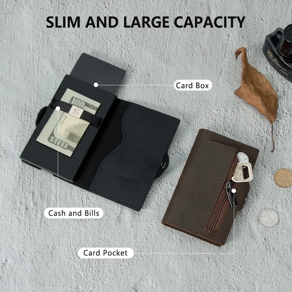 CASEKEY Leather Pop-up Smart Wallet with RFID Blocking