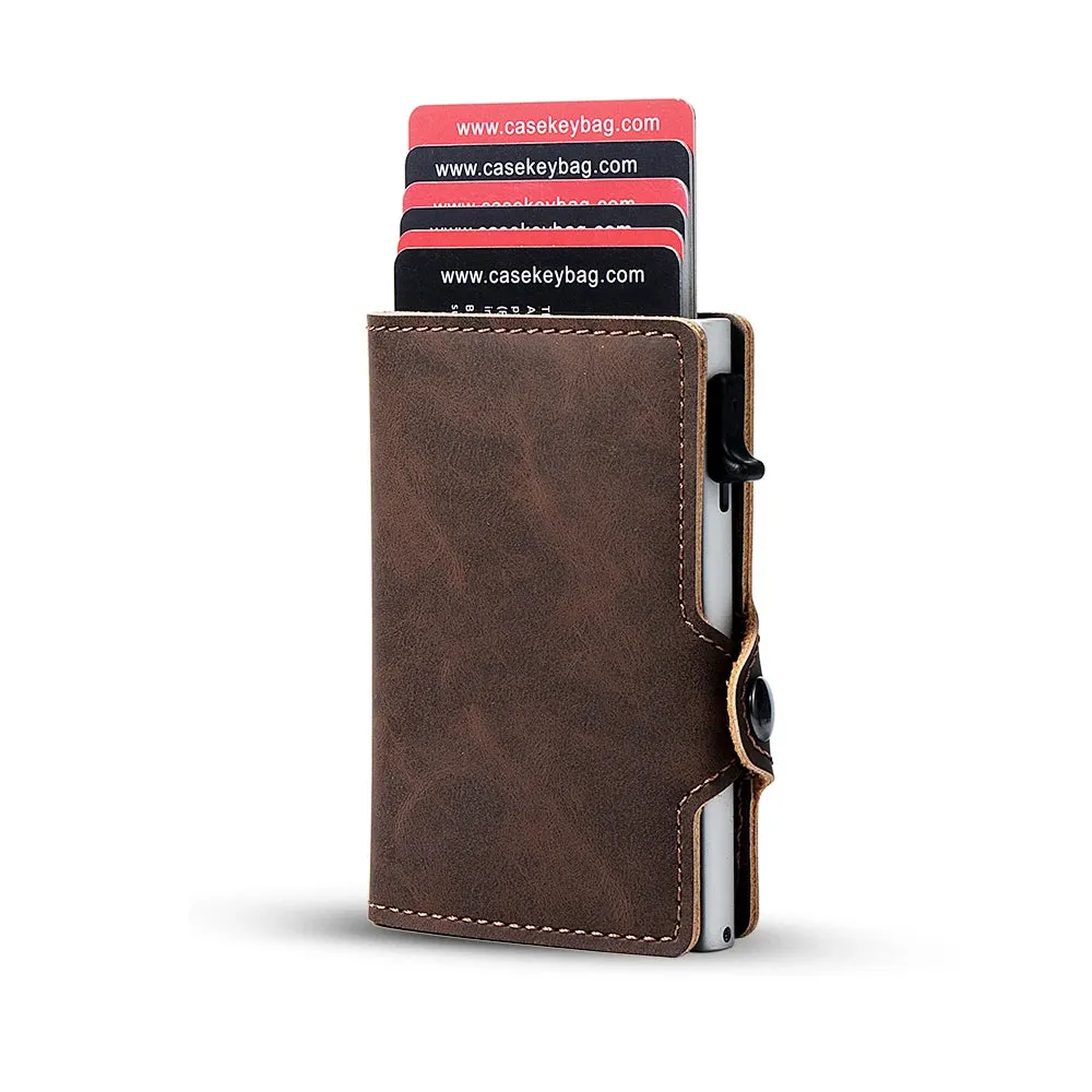 CASEKEY Leather Pop-Up Smart Wallet with RFID Blocking