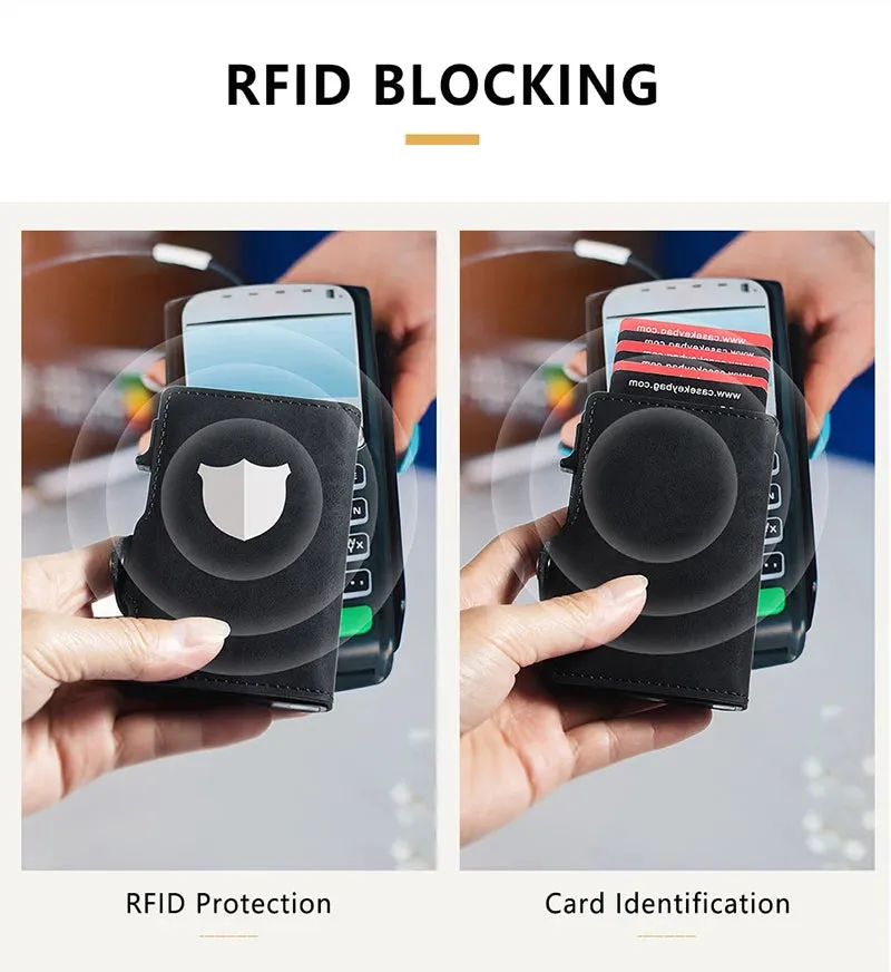 CASEKEY Leather Pop-Up Smart Wallet with RFID Blocking