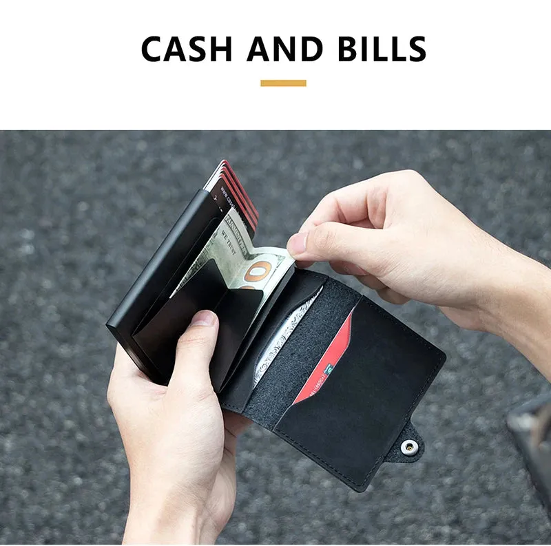 CASEKEY Leather Pop-Up Smart Wallet with RFID Blocking