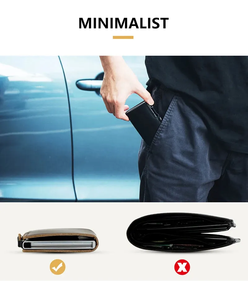 CASEKEY Leather Pop-Up Smart Wallet with RFID Blocking