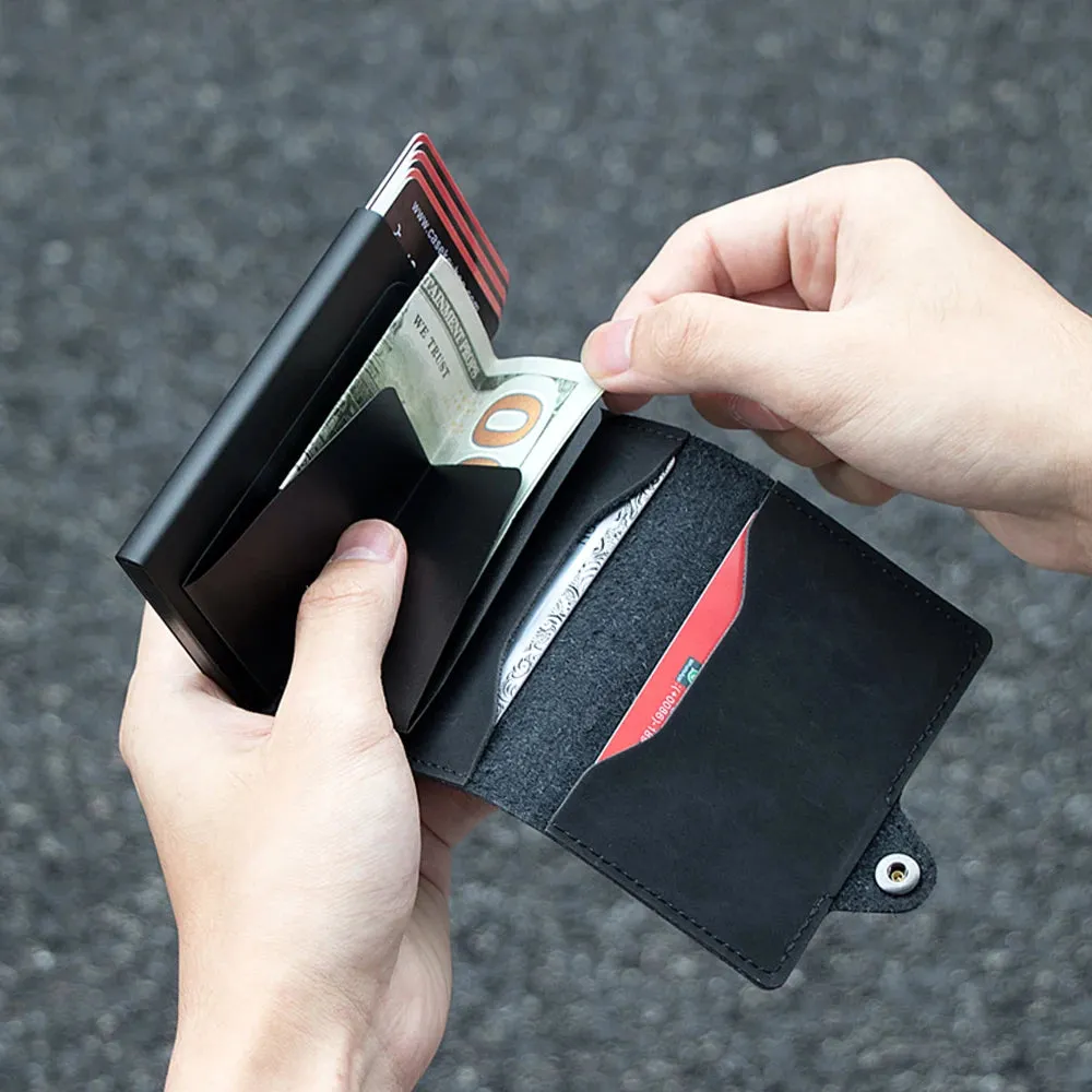 CASEKEY Leather Pop-Up Smart Wallet with RFID Blocking