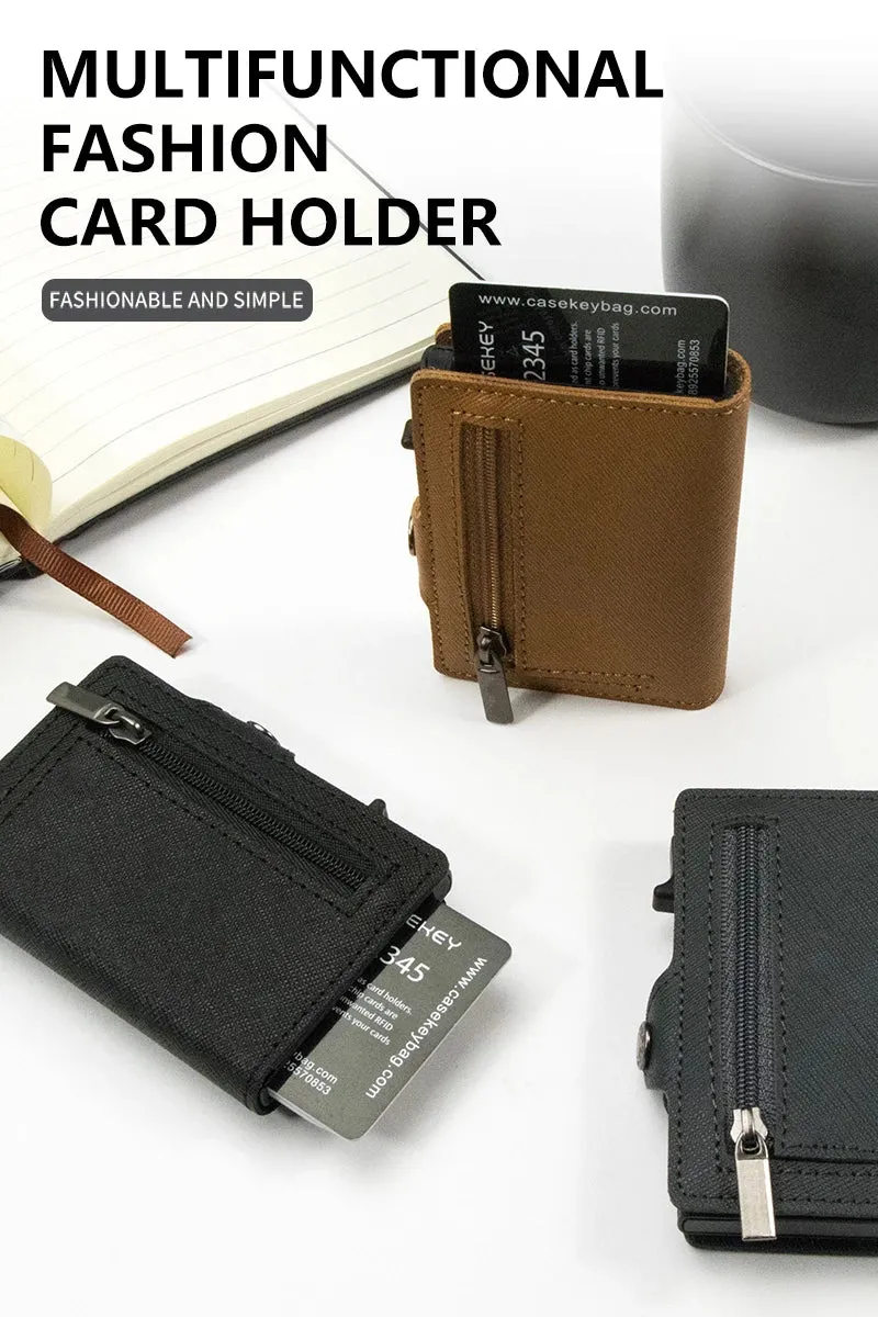 CASEKEY Leather Pop-Up Smart Wallet with RFID Blocking