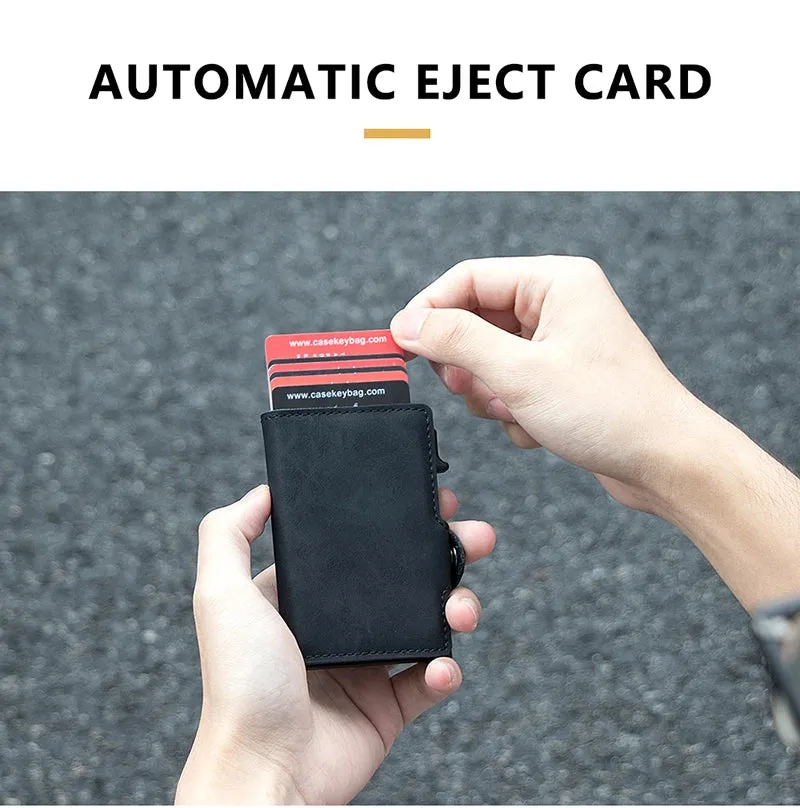 CASEKEY Leather Pop-Up Smart Wallet with RFID Blocking
