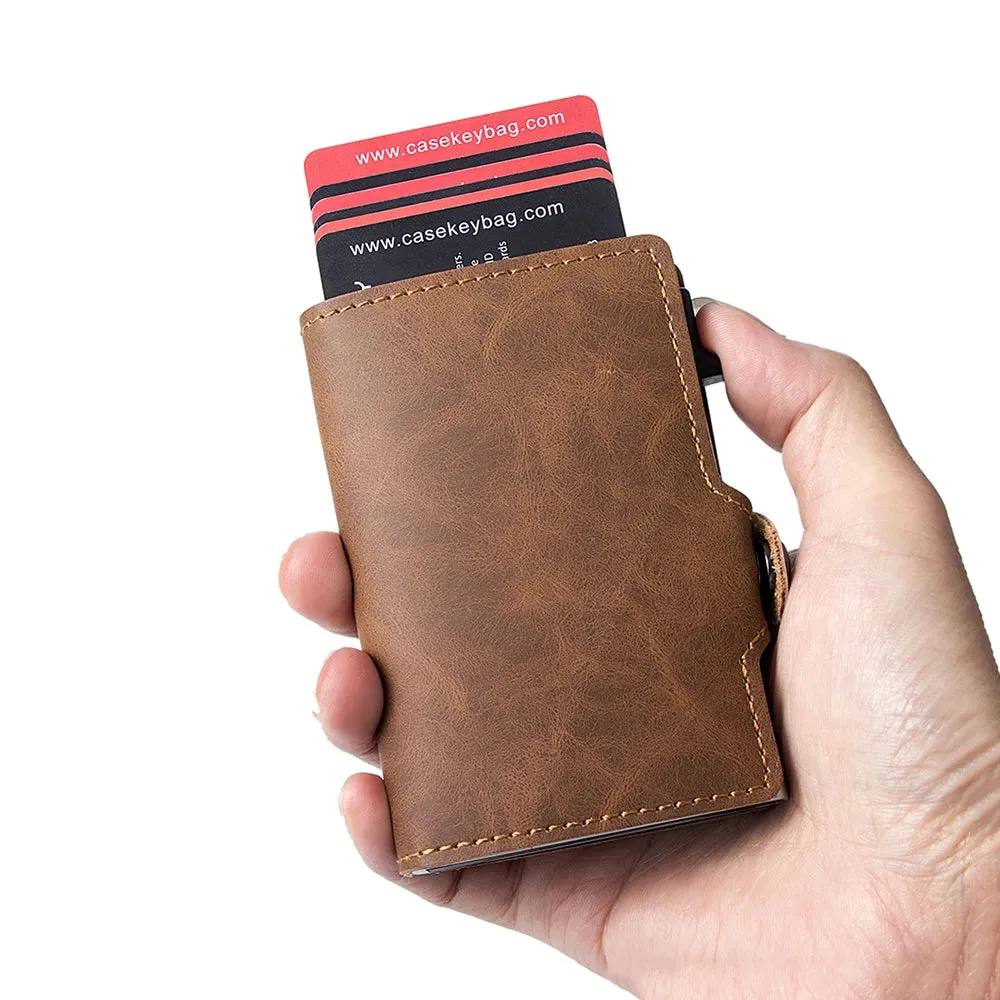 CASEKEY Leather Pop-Up Smart Wallet with RFID Blocking